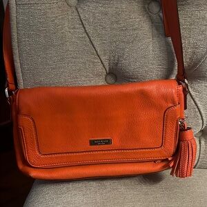 Kate Spade Orange Crossbody Bag with Tassel Accent